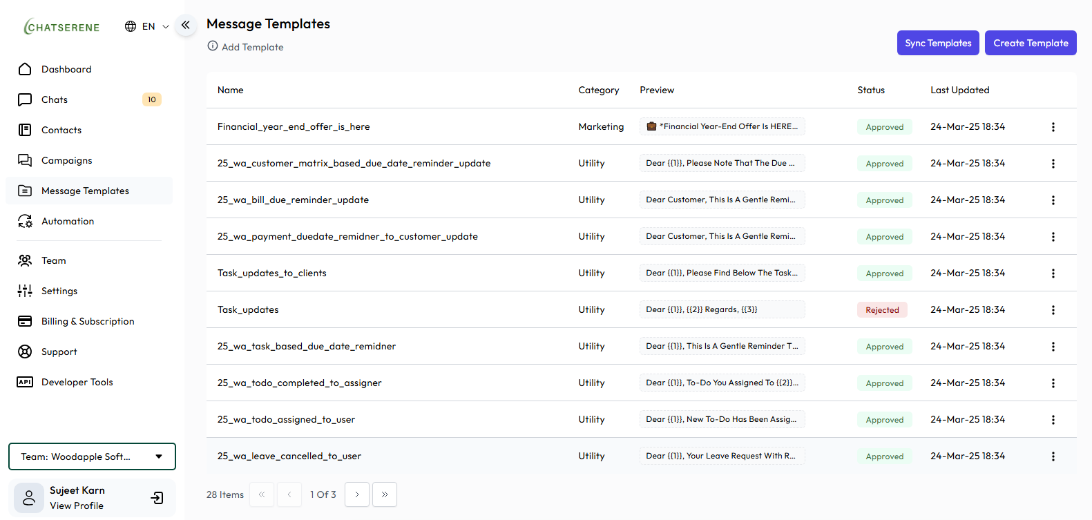 ChatSerene Templates